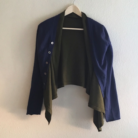 Comme des Garçons | Wool Green and Blue Cardigan - Picture 2 of 8